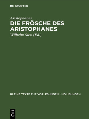 cover image of Die Frösche des Aristophanes